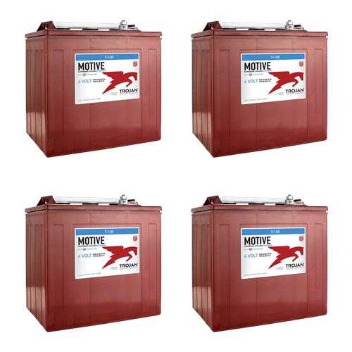 Trojan T-105 GC2 6V 225Ah Deep Cycle Flooded Lead Acid Battery x4