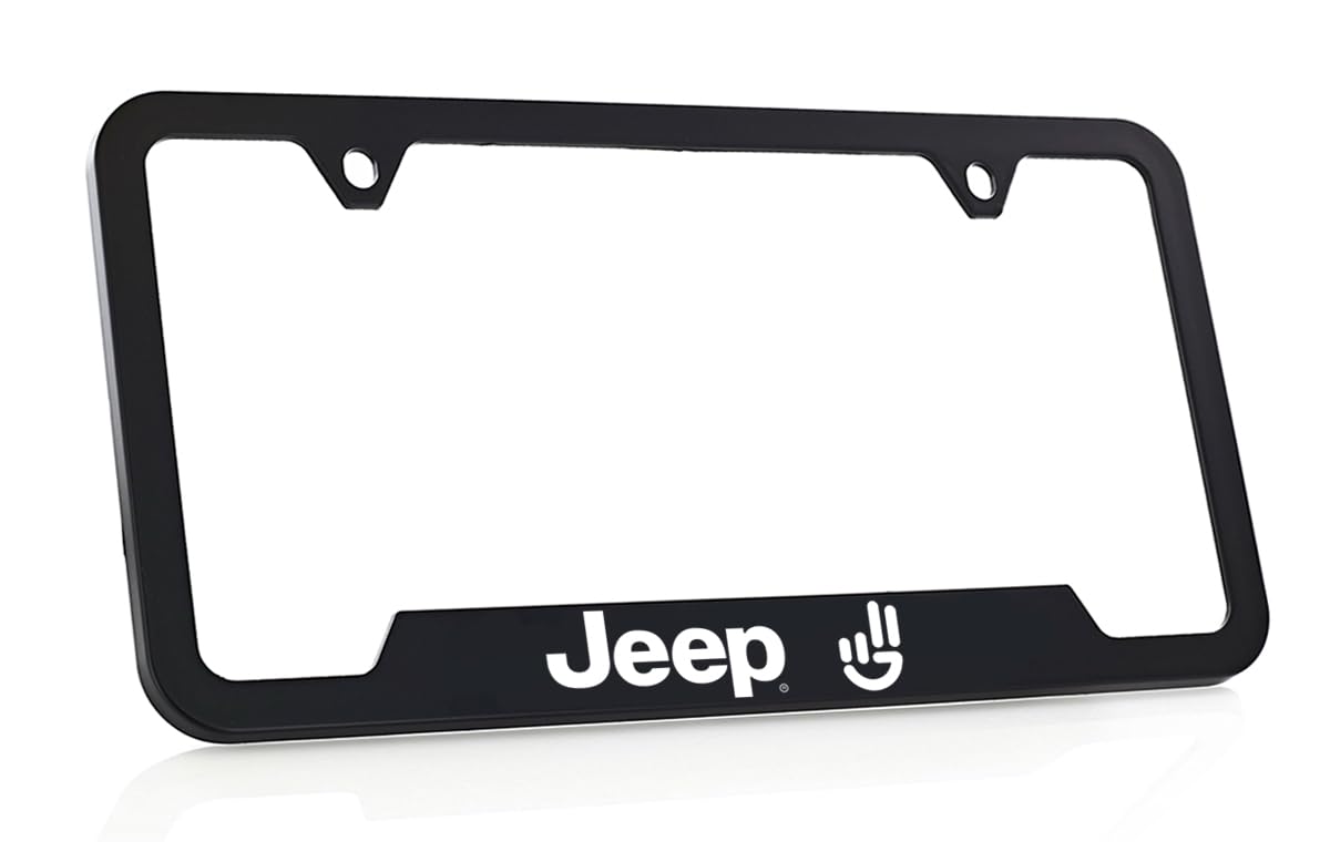 Jeep Wave License Plate Frame Quantity 1 Included (White Plastic)