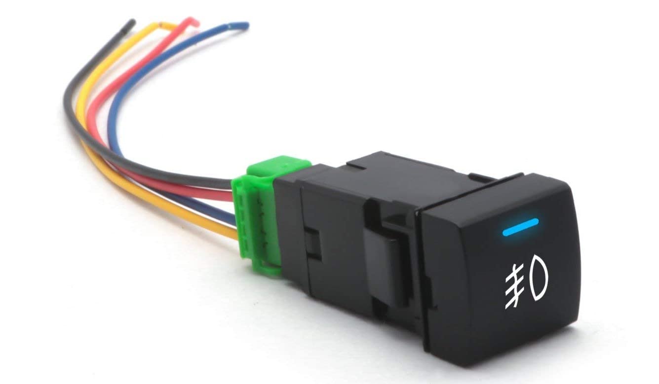 Xotic Tech Factory Style 4-Pole 12V Push Button Switch w/LED Background Indicator Lights for Fog Lights, DRL, LED Light Bar, etc