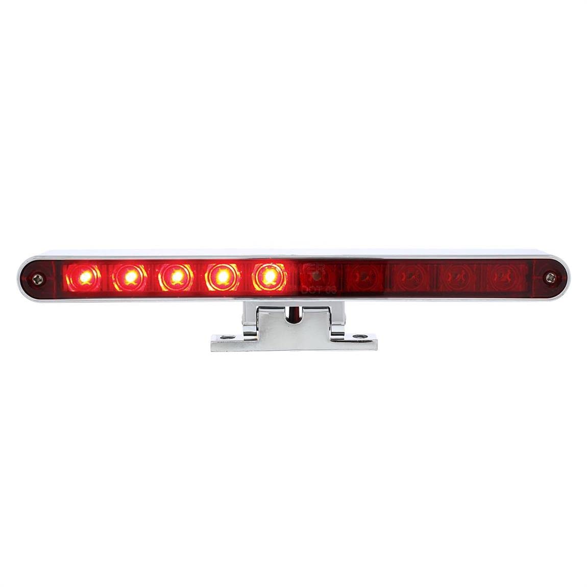 United Pacific 33010 3Rd Brake Light, 10 Led Split Function, With Chrome Swivel Pedestal Base, Red Led/Red Lens