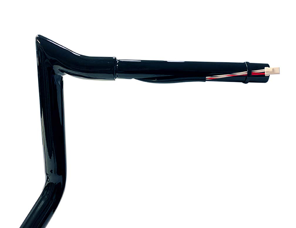 Dominator Industries 1 1/4' Pre-Wired 10' Meathook Bar Ape Hanger Handlebar Compatible With 2014-2023 Harley-Davidson Bagger Touring Electra & Street Glide, Special, Ultra Limited, Low (Black)