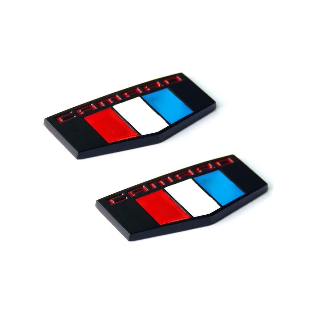 Yoaoo 2Pack Oem Zl1 1Le M Emblems Badge Front Right Left 3D Compatible With Zl1 1Le Ss Rs Zl1 Matte Black Red