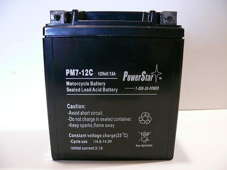 PowerStar YTX7L-BS Motorcycle Battery for KAWASAKI EX250 Ninja 250CC 95-'07