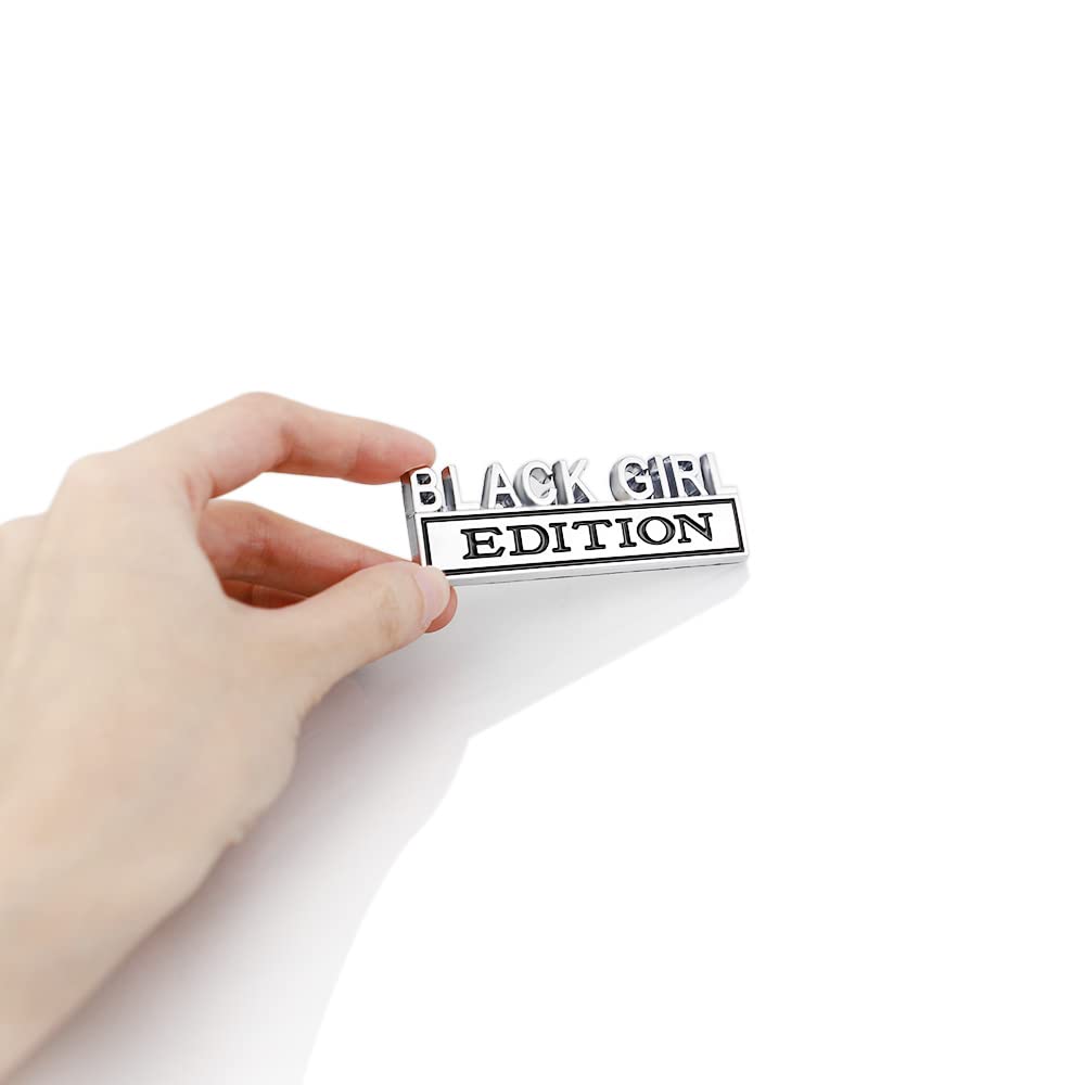 CARRUN 2 Pcs Black Girl Edition Emblem Car Side Rear Front Hood Trunk Door Badge 3D Decal Sticker Fit for Car Truck SUV (Black G