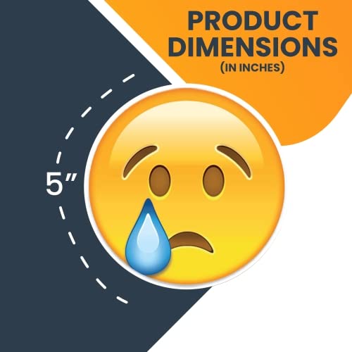 Magnet Me Up Crying Emoticon 5" Vinyl Magnet Decal for Cars, Trucks, SUVs - Cute Decorative Accessory
