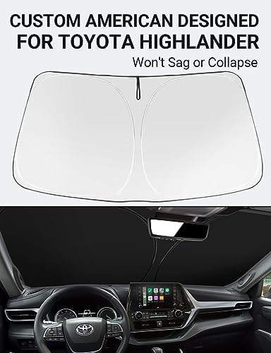 Proadsy 2025 Upgrade Windshield Sunshade Custom For Toyota Highlander 2020-2024 2025 Reflective Heat Sun Uv Protector Foldable F