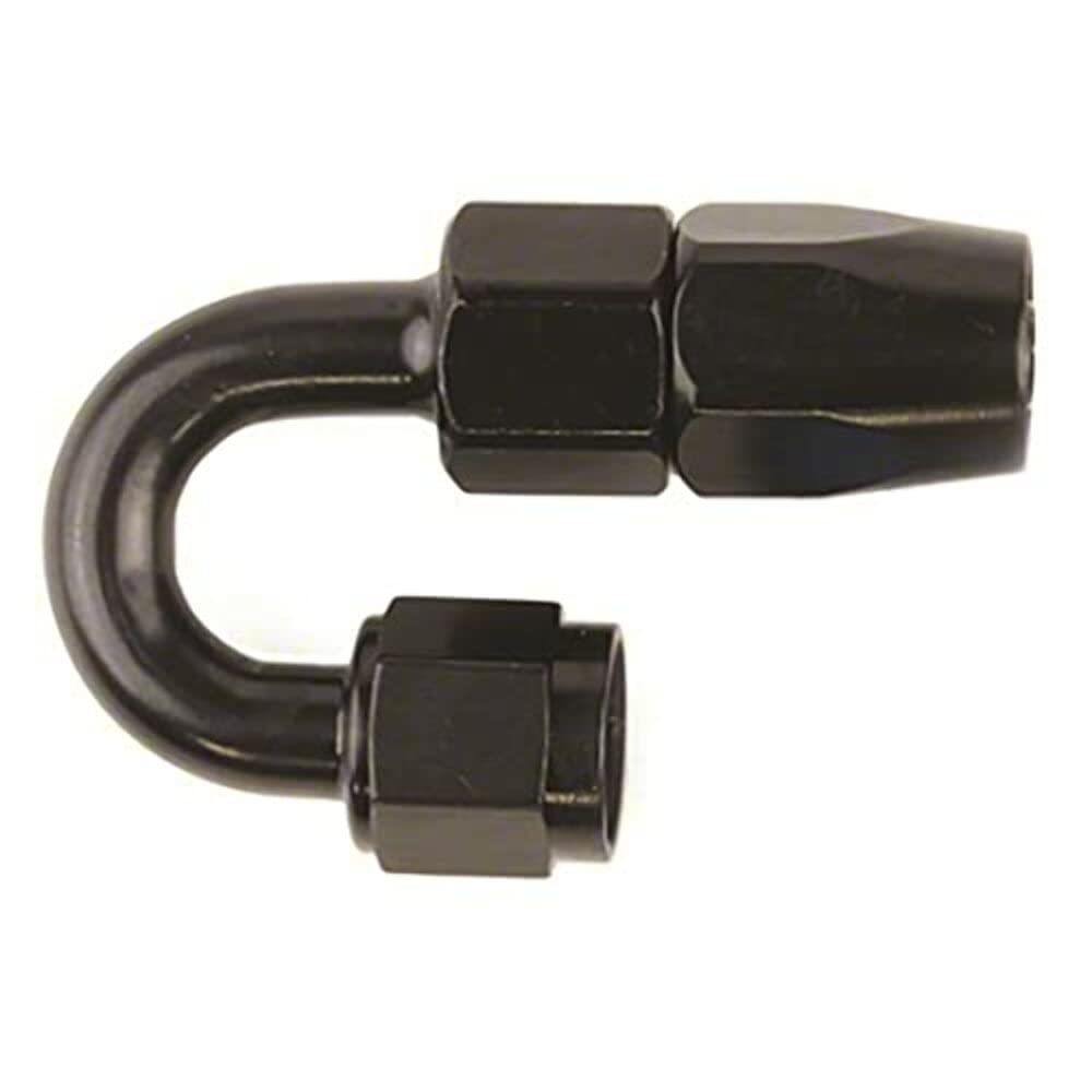 -6An X 180 Blk Push-On Hose End