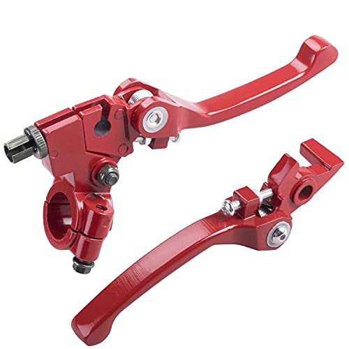 Cncmotok Red Folding Aluminum Clutch Brake Lever For 22Mm 7/8 Inch Handlebar 110Cc 125Cc 140Cc Ttr 125Cc Ssr Xmotos Apollo 125 Pit Dirt Bike Motorcycle