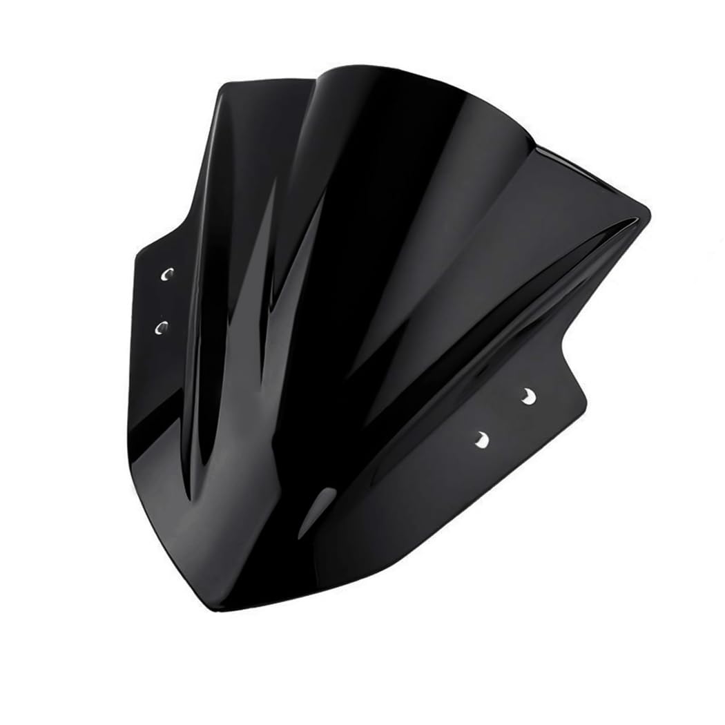 Amazicha Windscreen Windshield fit for Kawasaki Ninja 300 EX300R EX300 2013 2014 2015 2016 2017 (Black) Double Bubble Wind Defle