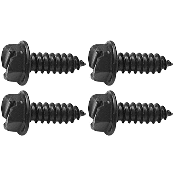 Four (4) Black Stainless Steel License Plate Screws (Bcp957)