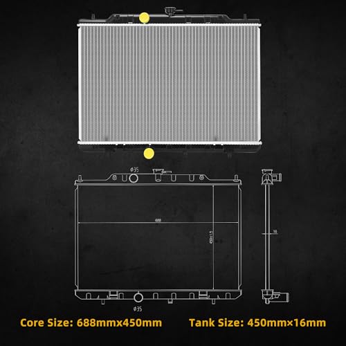 Dwvo Radiator Compatible With 2008 2009 2010 2011 2012 2013 Rogue 2014 2015 Rogue Select 2.5L L4