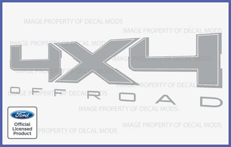 Decal Mods 4x4 Off Road Decals Stickers for Ford F150 (2009-2014) Metallic Silver - CMS [Set of 2]
