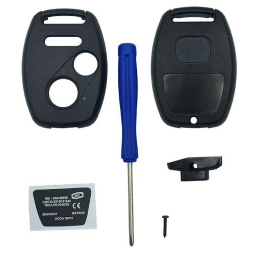 New Key Fob Shell Case Fit For Honda Cr-V Odyssey Accord Crosstour Civic Cr-Z Fit Keyless Entry Remote Key Housing Replacement With Screwdriver (2+1Button 1Pcs)
