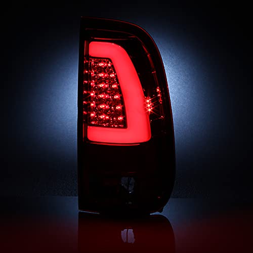 Akkon - For 97-03 Ford F150 99-07 F250 F350 Super Duty Red Clear Led Tube Tail Lights Lamps Pair Left And Right