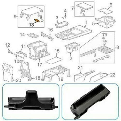 Kallia Kerman Upgrade Center Console Armrest Lid Latch Lock Knob With Spring Fit For 2013-2018 Acura Rdx - Part #83417Tx4A01(Same Spring As Original)