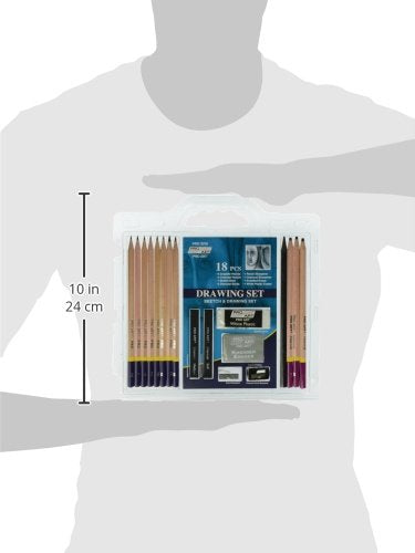 Pro Art - 3078 Pencil Set Sketch & Draw, 9.38'' X 9.38'' X 0.25'', Graphite & Charcoal
