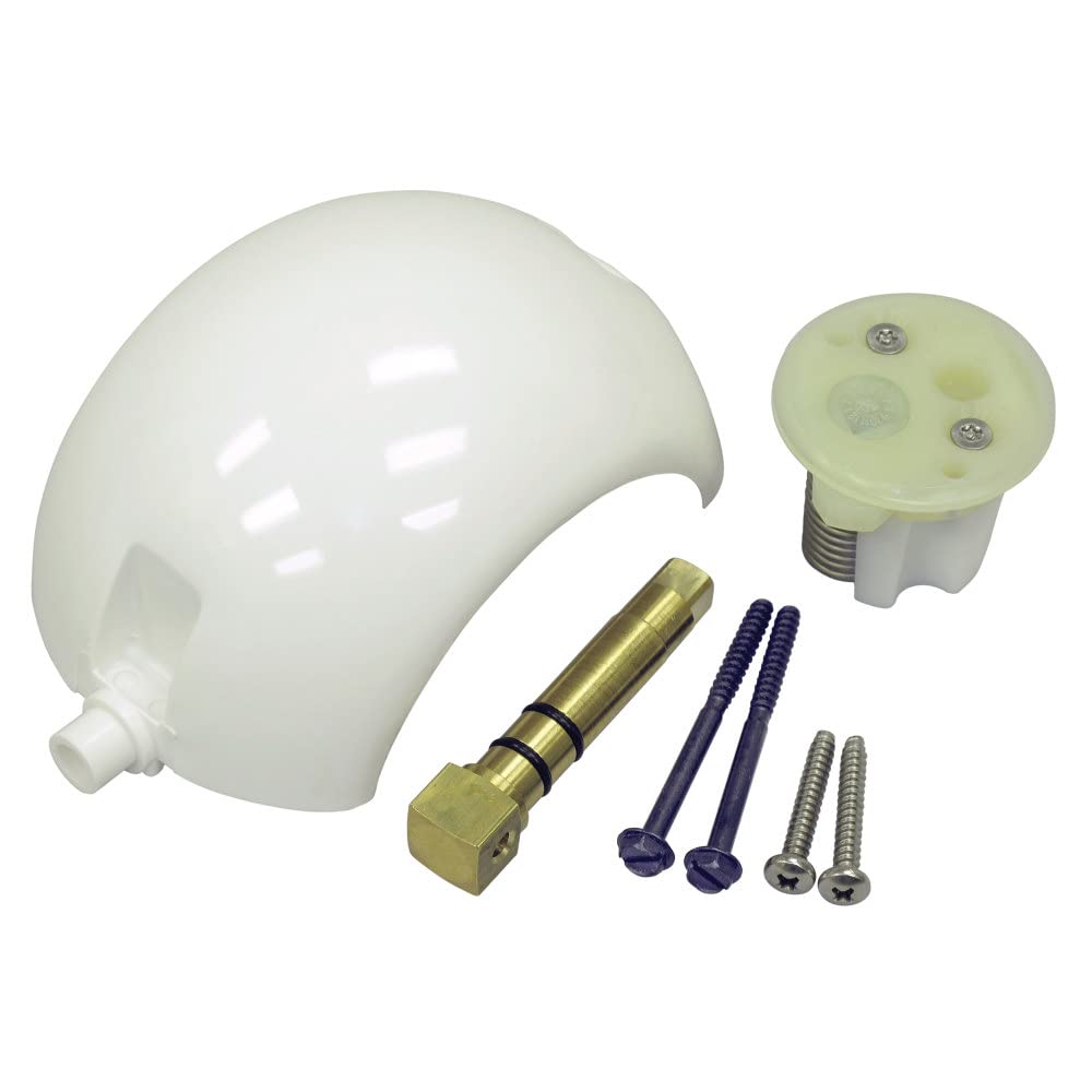 Dometic 385318162 Rv Toilet Flush Ball & Shaft Kit | Brass With White Caps | Fits Sealand And Dometic Toilets | Includes Ball Rotor Shaft, Half Ball, 2 Screws, And Cartridge