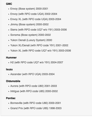 Metra 70-2054 Factory Amplifier Bypass Harness For Select 1998-2004 Gm Vehicles (Standard Packaging)