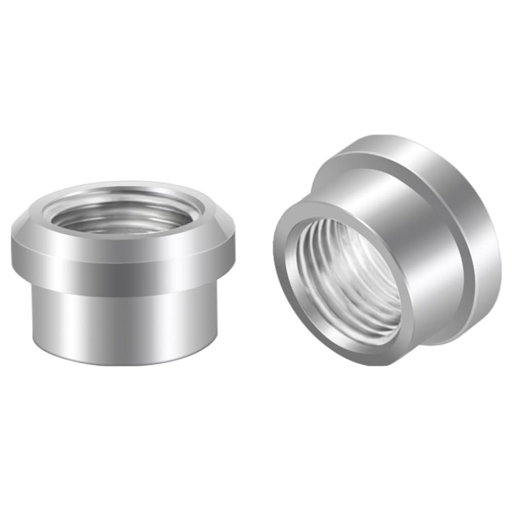 1/2 Npt Female Threaded Stepped Weld On Bung Fitting Aluminum 2Pcs