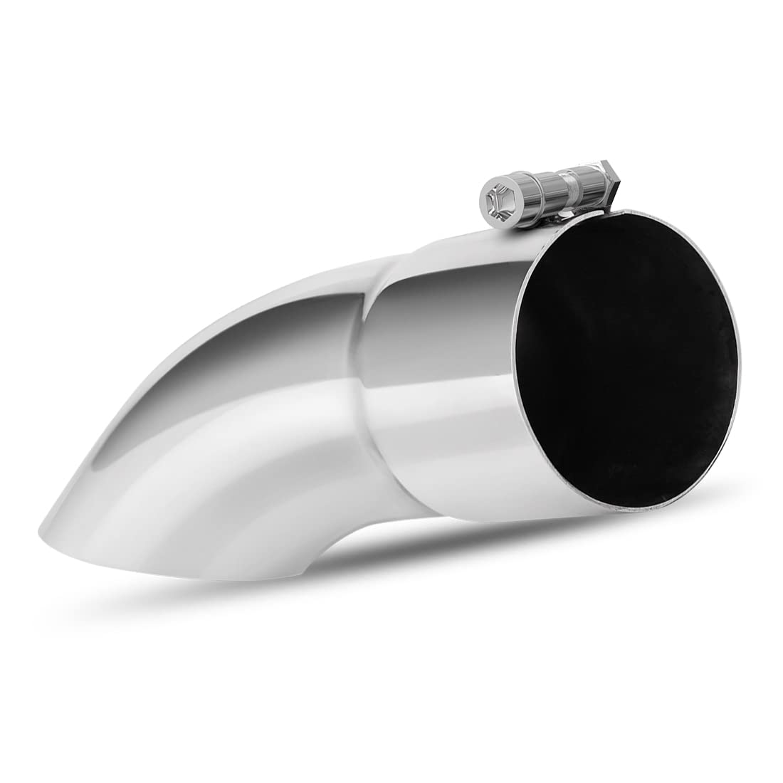 Autosaver88 2.5 Inch Inlet Exhaust Tip, 2.5'' Inlet 2.5'' Outlet 9'' Long Stainless Steel Turn Down Tailpipe Tip, Chrome-Plated