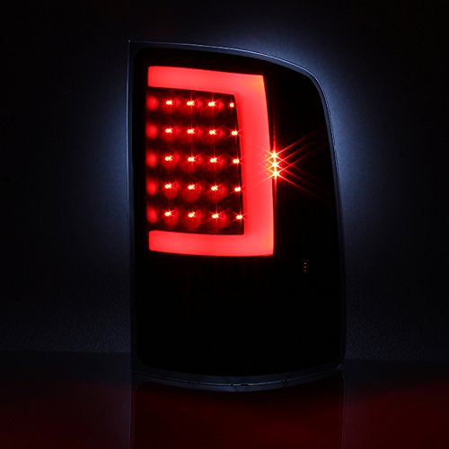 Akkon - For 07-14 Gmc Sierra 1500 2500 3500Hd Pickup Black Bezel Smoked Lens C-Shape Led Tail Brake Light