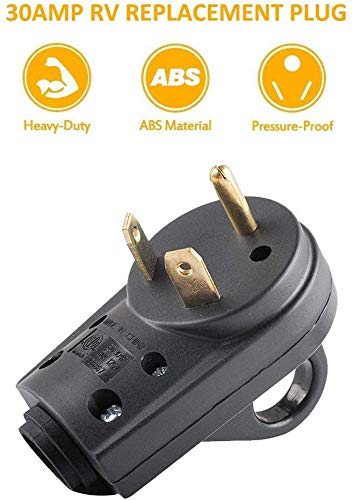 Wadoy 30 Amp Rv Plug Male And Female Plug Set {Upgraded } With Handle Receptacle Plug Electrical Plug Adapter 55245