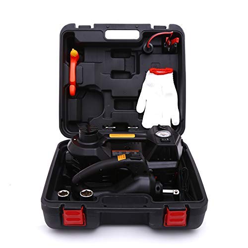 Standtall Electric Car Jack Kit, 5 Ton 12V Car Jack Hydraulic With Impact Wrench And Tire Inflator Pump, Electric Car Floor Jack