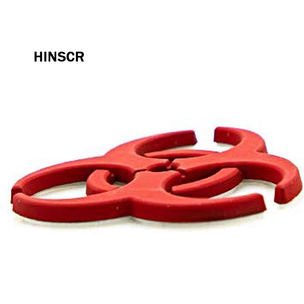 Hinscr 3D Metal Badge Car Emblem Protection Umbrella Biochemical Modification Emblem Car Motorcycle Decal Emblem (Red)