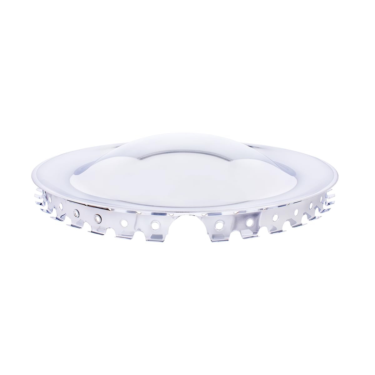 United Pacific Bhc01-15 Triple Chrome 15    Steel Baby Moon Hub Caps, Mirror Finish, Smooth Plain Face, Domed Hub Caps, Chrome W