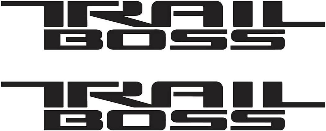Pair Set Trail Boss Bedside Decal Stickers Nameplate Replacement For 2019-2023 Z71 Silverado 1500 2500 Hd Next Gen (Black)