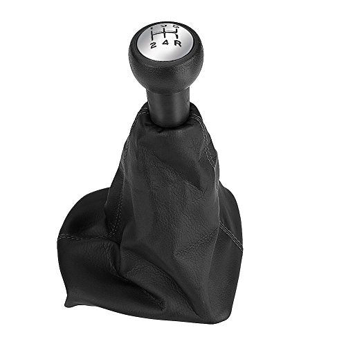 Keenso Gear Shift Cover, 5 Speed Gear Shift Stick Knob Dustproof Cover Gaiter Boot Leather For Peugeot 207307406