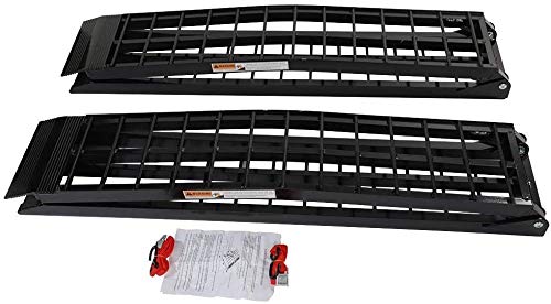 Motorhot 9ft Ramps Portable Aluminum Folding Ramps for UTV ATV Loading Ramps Truck Ramp Pack of 2 Black 1200 lbs Max (108L x 11.