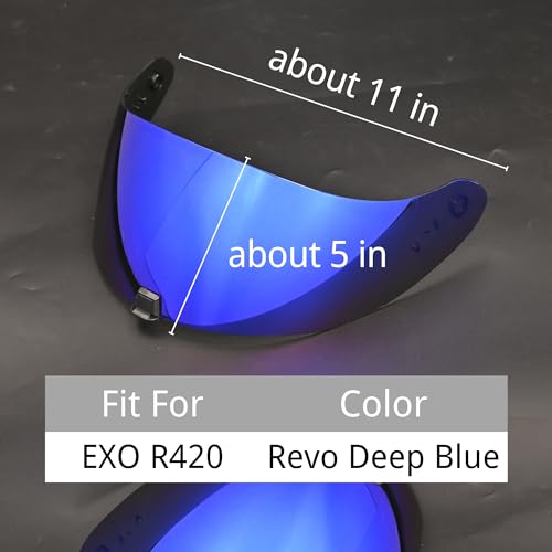 Logto Replacement Motorcycle Helmet Visor Shield For R420 Visor Wearproof Windproof Sun Protection Helmet Accessories (Revo Deep Blue)