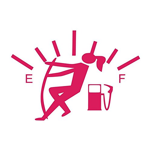 Funny Gas Guage Girl Vinyl Decal Sticker | Cars Trucks Vans SUVs Windows Walls Cups Laptops | Pink | 5.5 Inch | KCD2436P