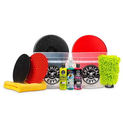 Chemical Guys Hol129 Best Two Car Wash Bucket Kit To Wash & Dry, Safe For Cars, Trucks, Suvs, Jeeps, Motorcycles, Rvs & More (11