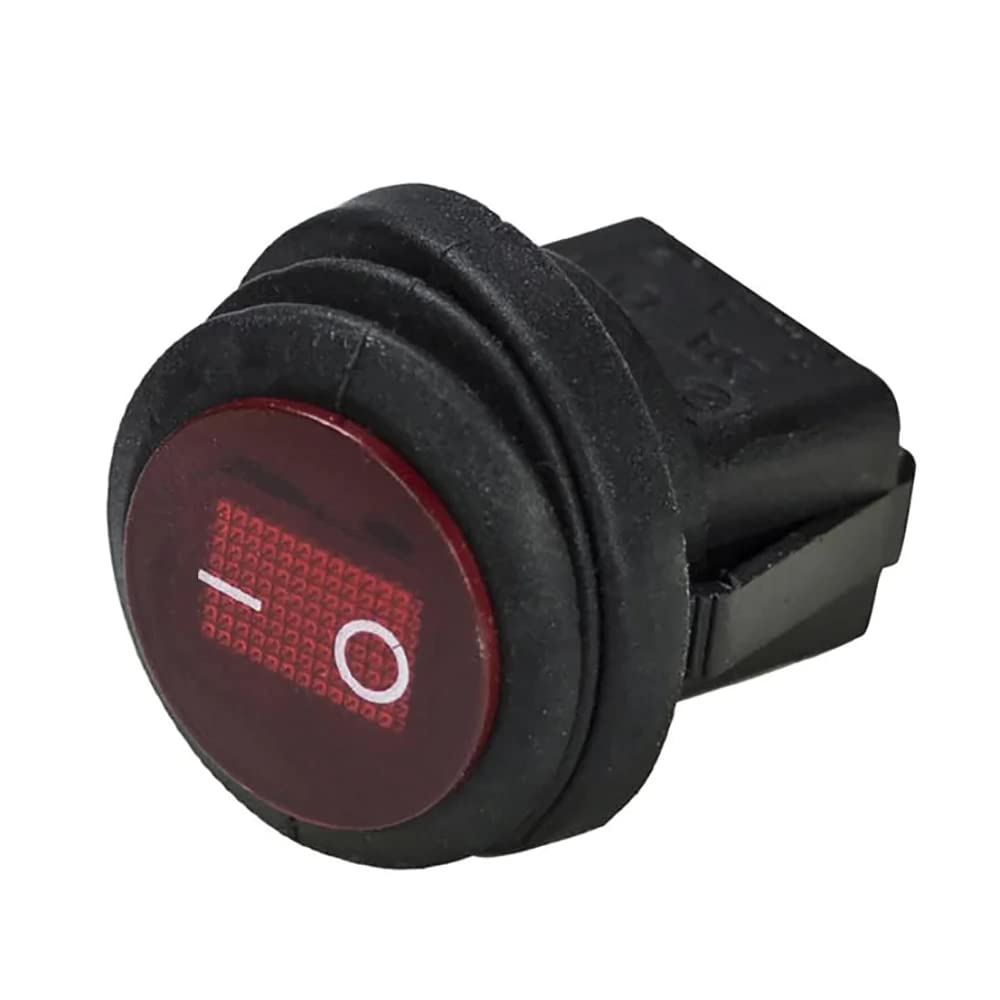 Heise - Illuminated Red Round Rocker Switch - 5 Pack (He-Rrs)