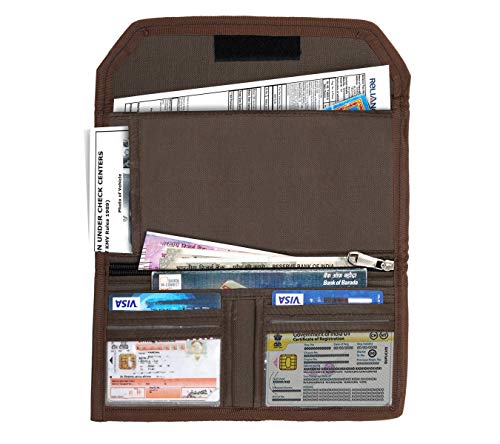 Dahsha Two Wheeler/Car Document Holder, Vehicle Document Storage Wallet For Registration & Insurance Card, Driving Licence, Rc B