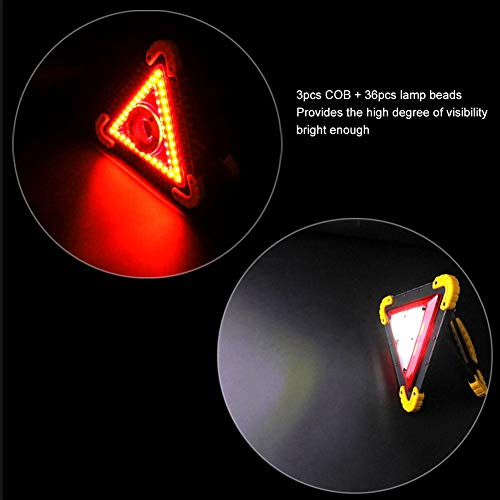 Sonew 30W Red Led Triangle Warning Stop Sign, Multifunction Car Breakdown Emergency Safety Light
