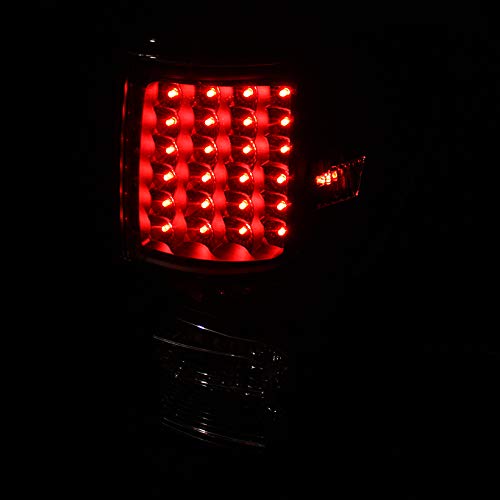 Akkon - For 07-13 Toyota Tundra Pickup Truck Black Bezel Rear Led Tail Lights Brake Lamps Replacement Pair