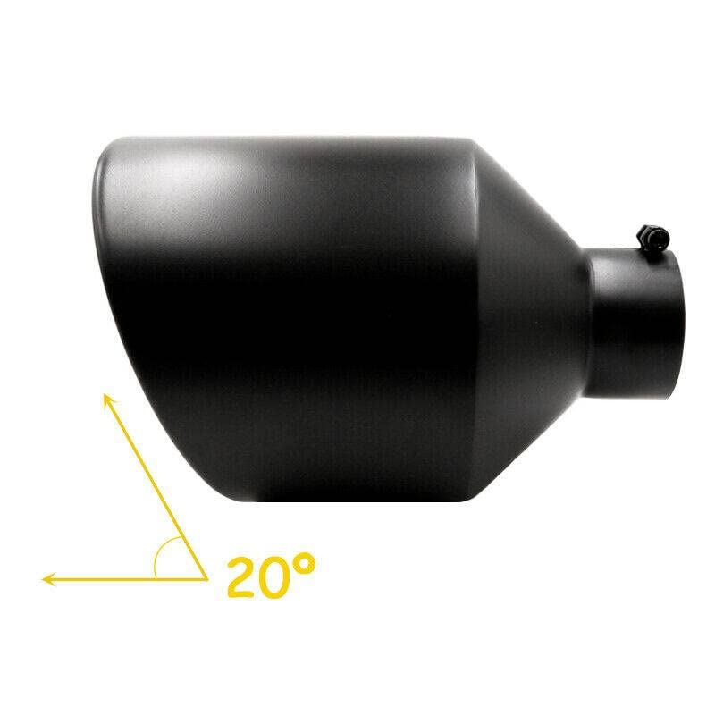 Rp Remarkable Power, 4'' Inlet 10'' Outlet 15'' Overall Length Long Stainless Steel Rolled Edge 20 Degree Diesel Black Exhaust T