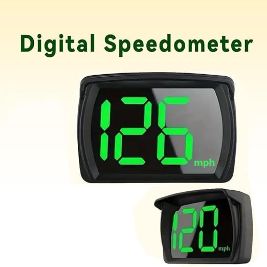 GPS Speedometer HUD, Upgraded LED Large Font Digital Head-Up Display with MPH, for All Cars, Vehicles,Motorcycles,Bicycles - Plu