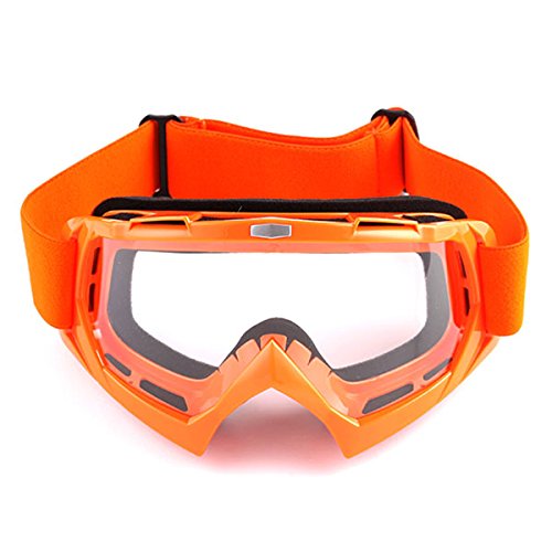 1Storm Motocross Adult Helmet Bmx Mx Atv Dirt Bike Helmet Racing Orange + Goggles + Skeleton Orange Glove Bundle