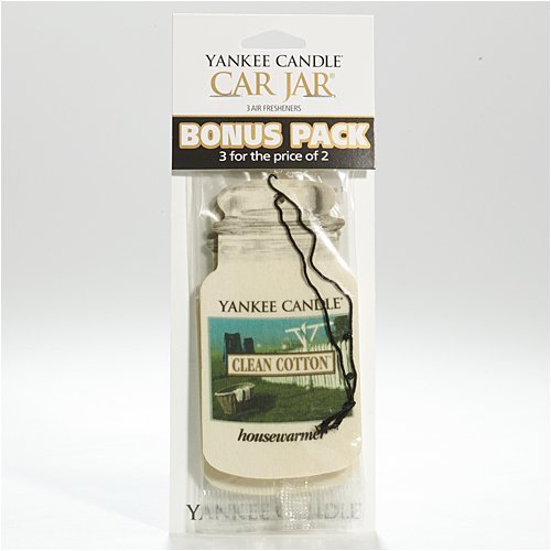 Yankee Candle Classic Paper Car Jar Air Freshener, Hanging Car Freshener, Long Lasting Odor Neutralizing Car Fragrance, Clean Co