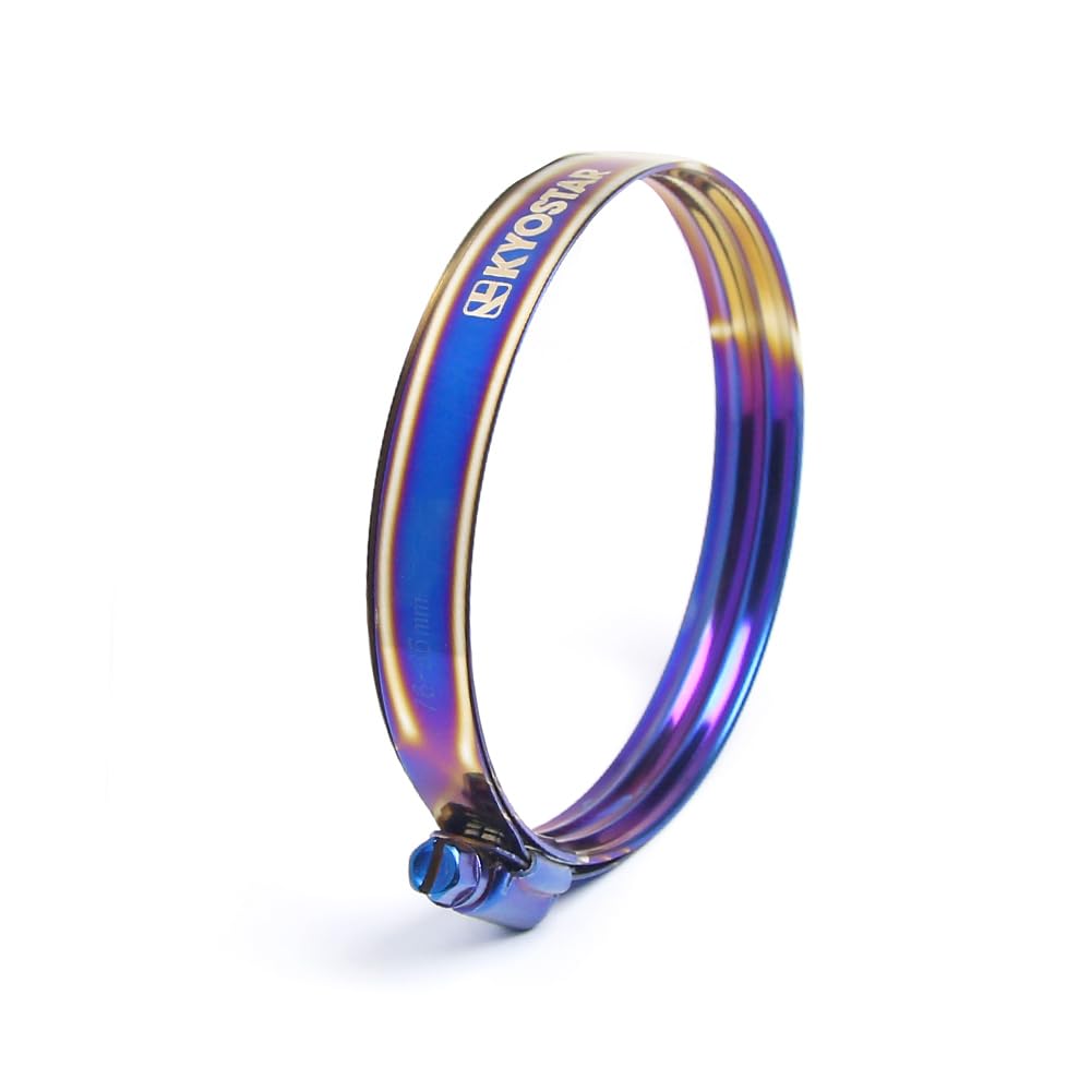 American Double Layer Clamp Adjustable Stainless Steel Titanium Blue Clamp Diameter Ranger,8 Size (Blue, 76-96MM)