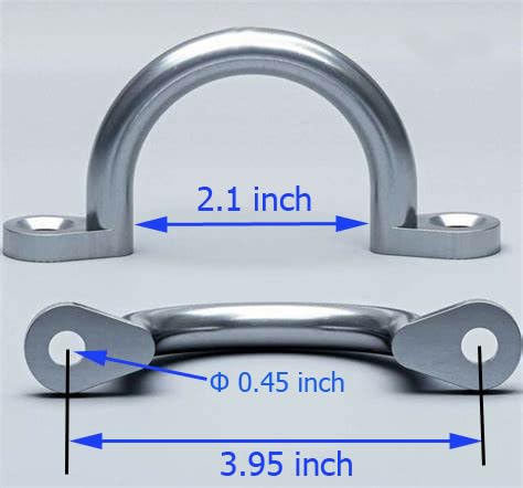 Ymhyjy Replace Trailer Tie Loop 2'' I.D. Aluminum Bolt-On Lashing Rope Tie Down Ring Horse (2 Pack)