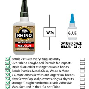 Rhino Glue Gel, Heavy Duty 40 Gram Clear