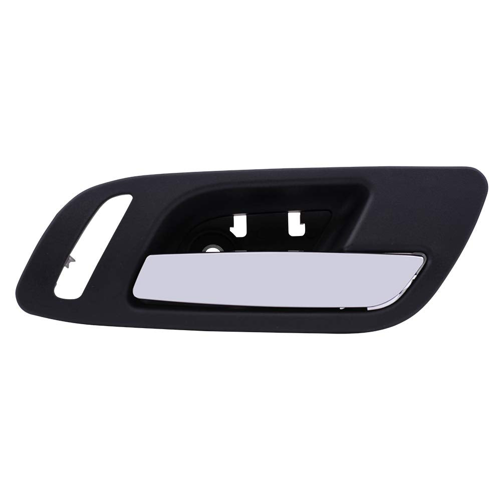 AutoandArt Brock Replacement Passengers Front Inside Interior Door Handle Chrome Lever with Black Housing Compatible with Silverado Sierra Escalade Suburban Tahoe Yukon 15947936