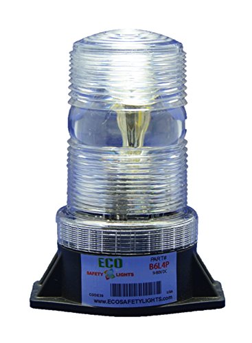 B6L4PT CLEAR WHITE 12-80V DC 3W LED 1/2 NPT PIPE MOUNT EMERGENCY WARNING LIGHT BEACON STROBE EFFECT 12V 24V 36V 48V 64V 72V