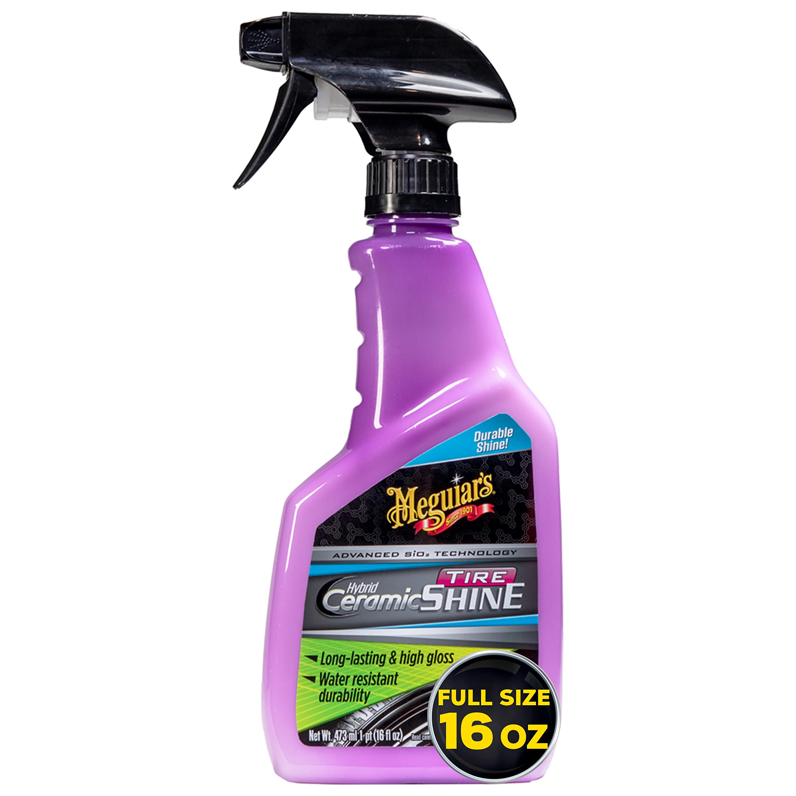Meguiar'S Hybrid Ceramic Tire Shine - Long-Lasting Shine That'S Durable & Water-Resistant Hybrid Ceramic Technology - 16 Oz Spray