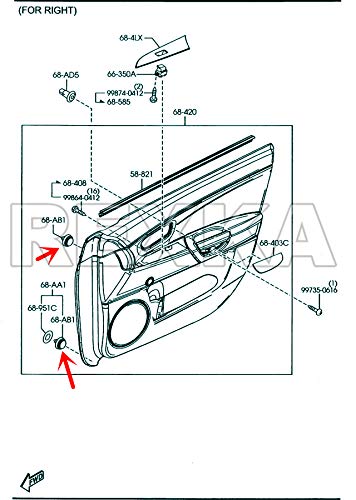 Rexka 10Pcs Mazda Trim Panel Clips Fastener Rivet Gj6R-68-Abx For Miata, Rx-8, Cx-9, 3, 5, 6, Speed6